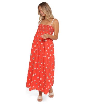 Women's Josie Floral Square-Neckline Smocked-Bodice Maxi Dress