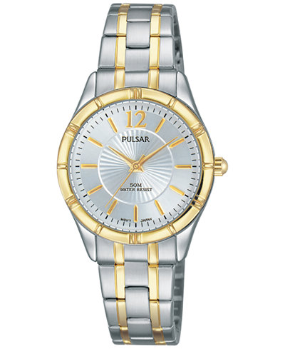 Pulsar Women's Easy Style Two-Tone Stainless Steel Bracelet Watch 28mm PH8256