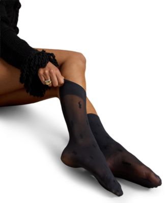 Women's Sheer Allover Pony Ankle Socks, 2-Pack