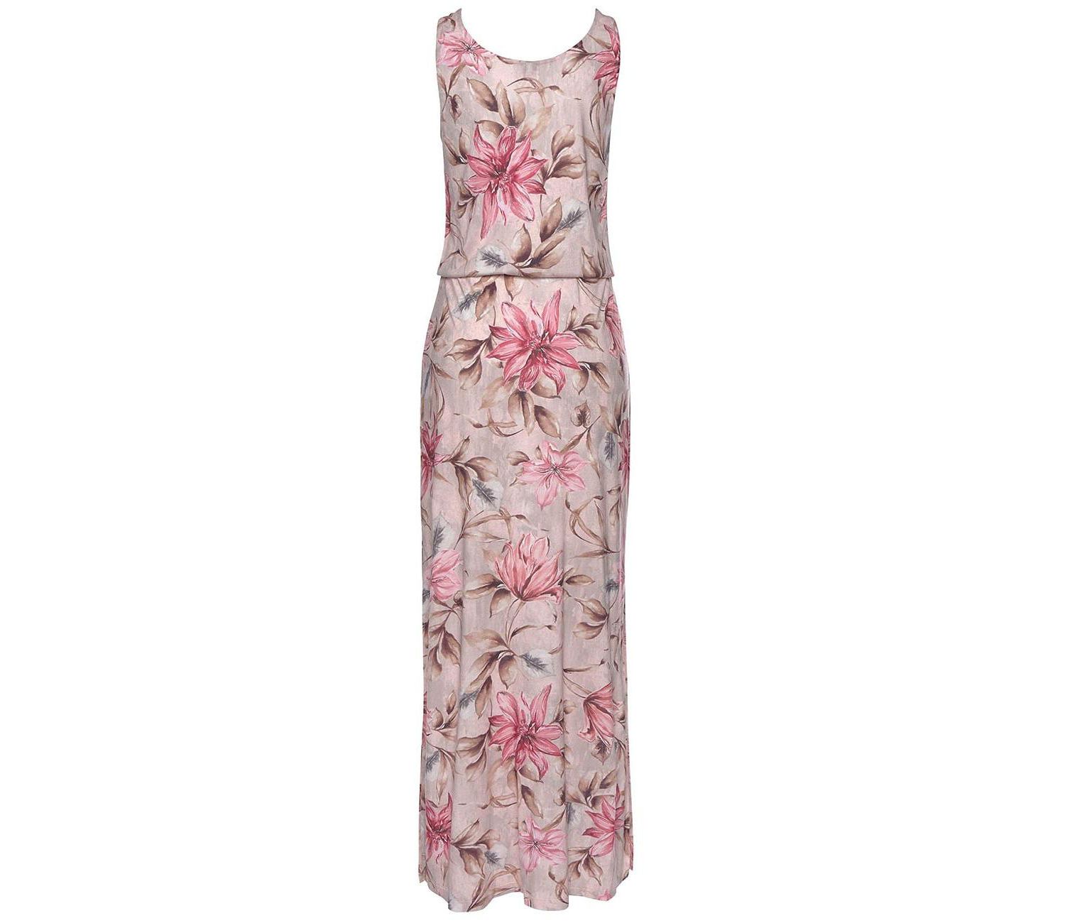 Women's Floral-Print Column Scoop Neck Maxi Dress