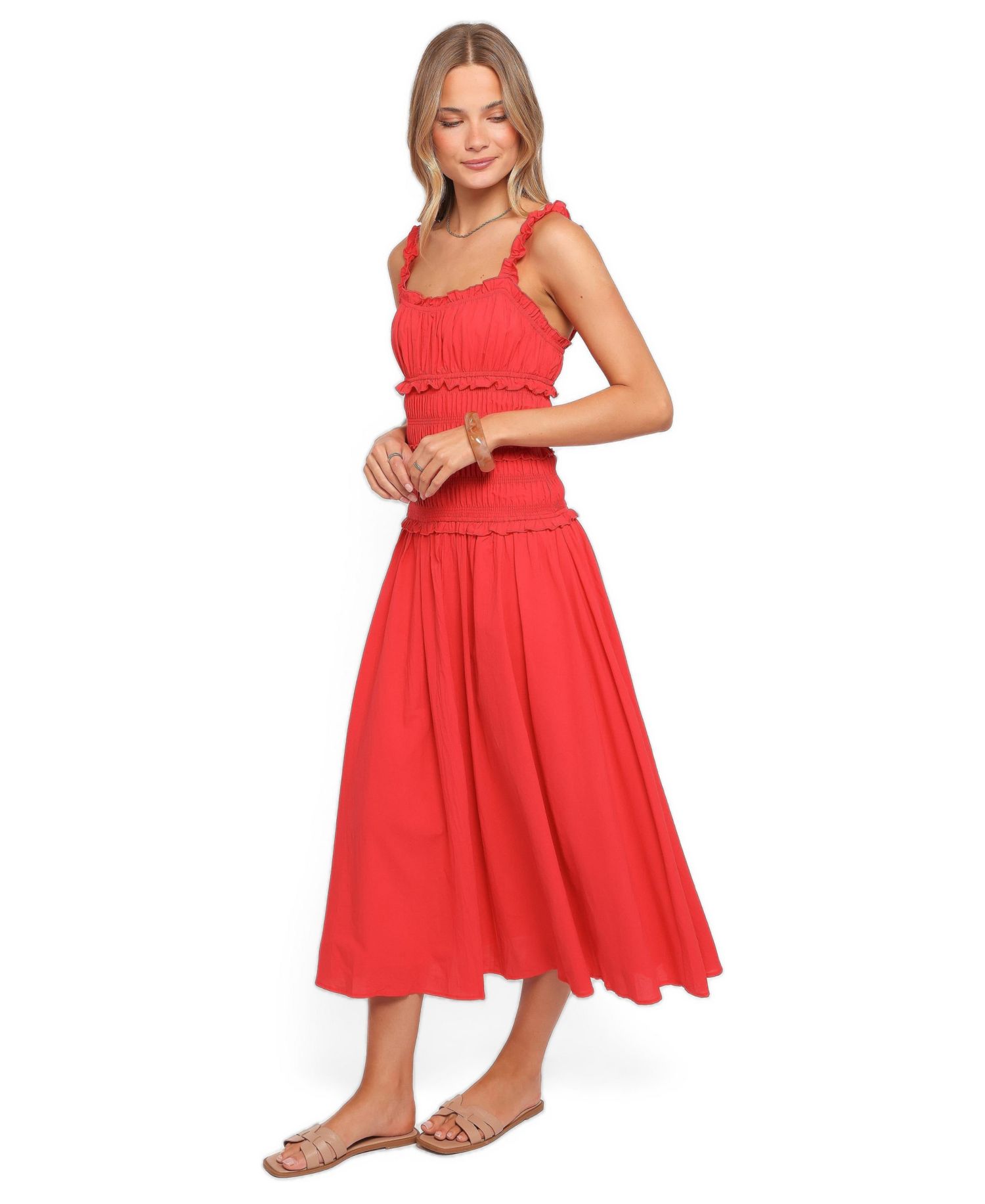 Women's Enola Square Neck A-Line Midi Dress