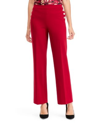 Petite Sailor Wide-Leg Mid-Rise Pull-On Pants