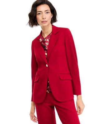 Women's One-Button Flap-Pocket Blazer