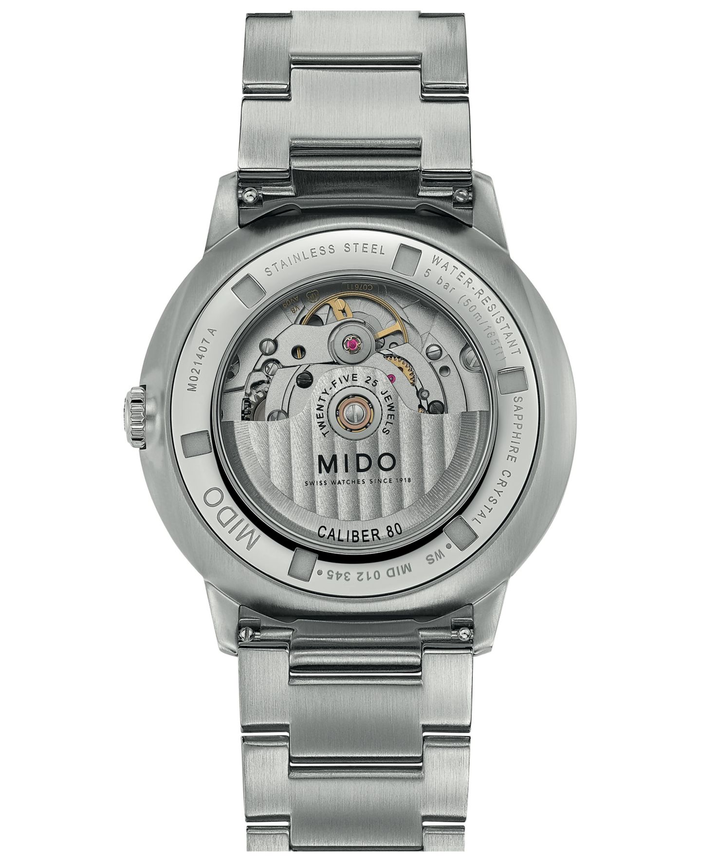 Мужские часы Mido Swiss Automatic Commander Silver Stainless Steel 40mm — фото 2
