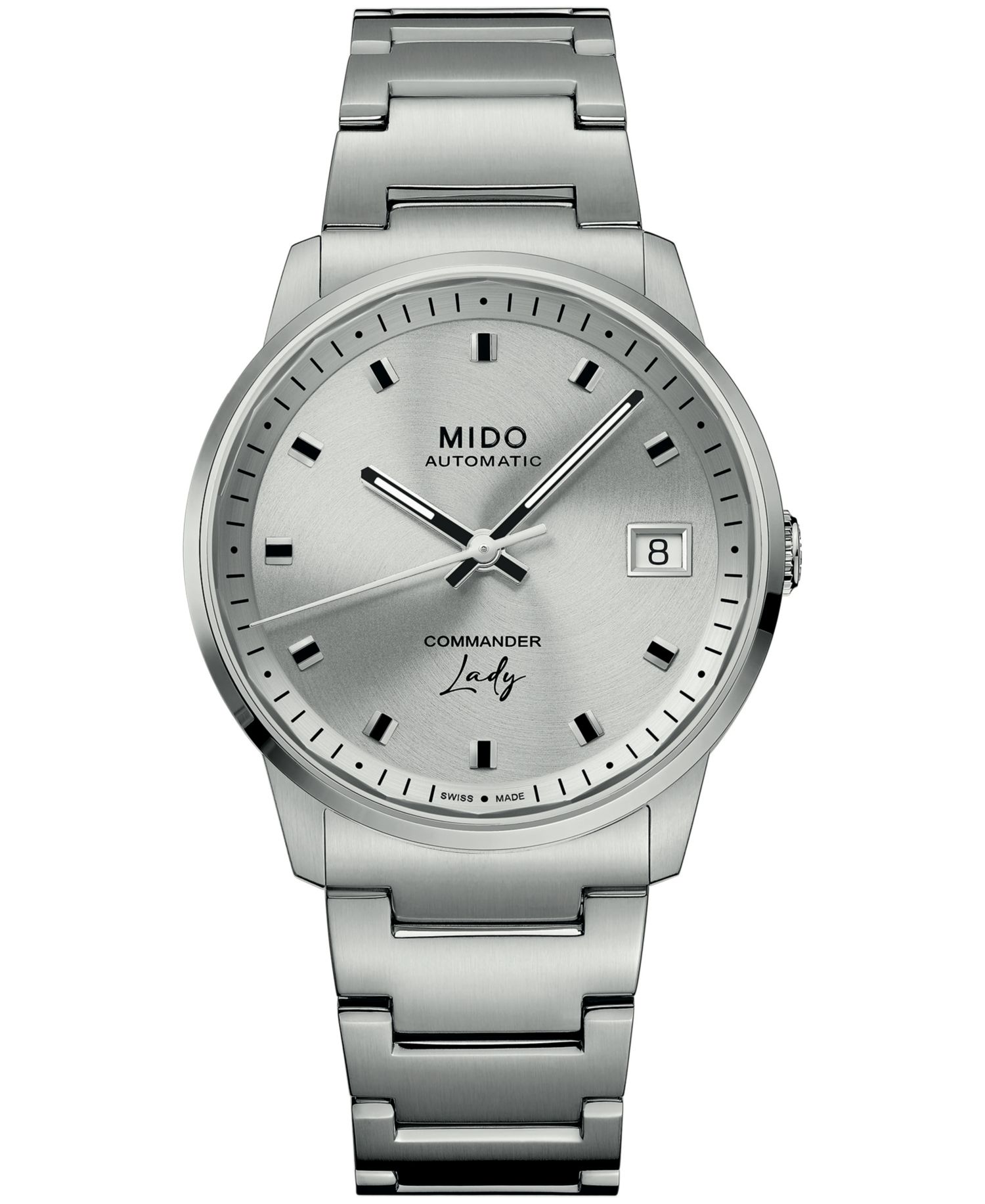 Women's Swiss Automatic Commander Lady Stainless Steel Watch 34mm