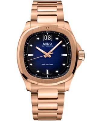 Men's Automatic Multifort TV Big Date Rose-Gold Stainless Steel Bracelet Watch 40mm