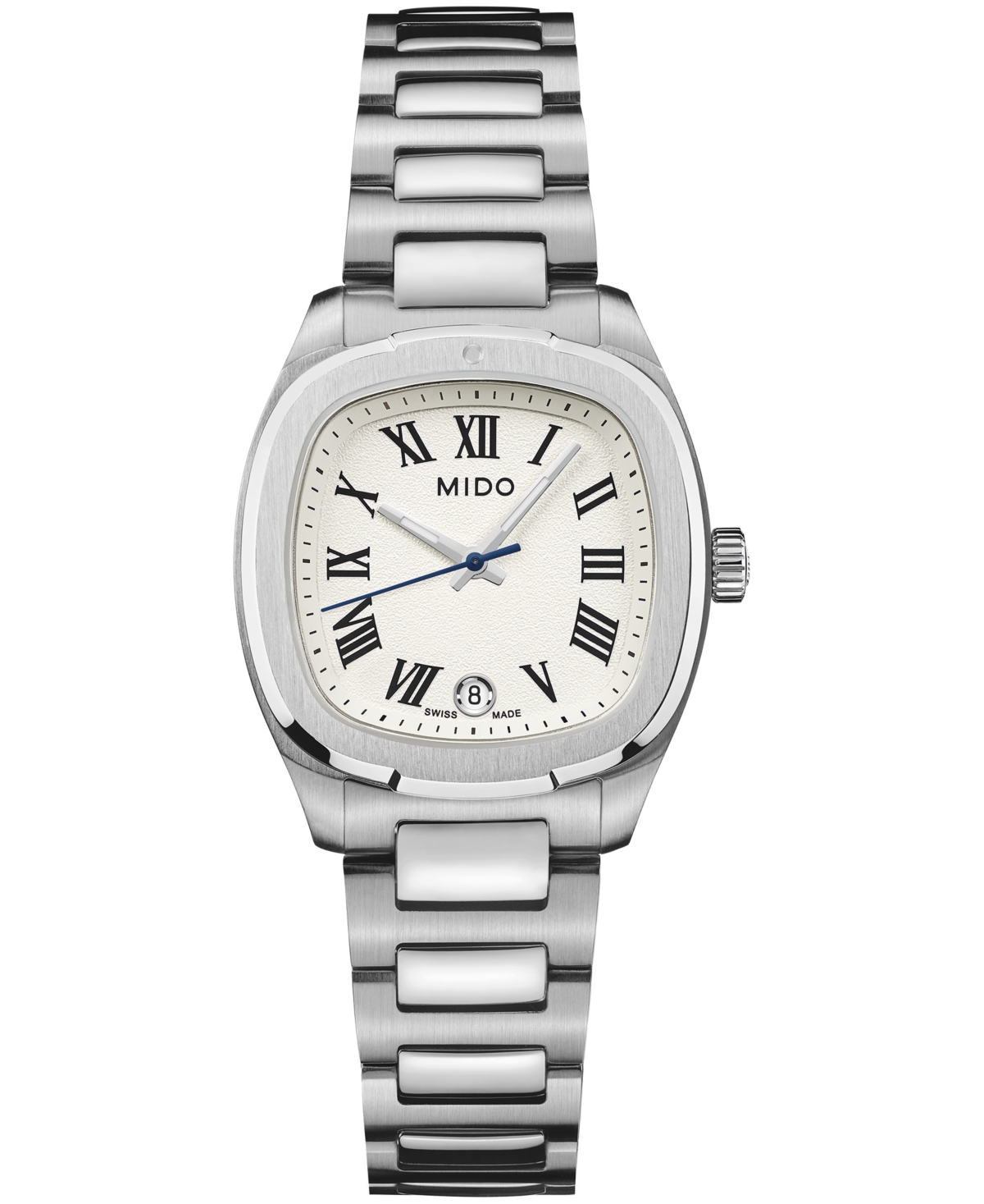 Mido Women's Swiss Quartz Multifort Tv 28 Stainless Steel Watch, 28mm - White