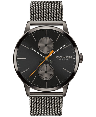 COACH Men's Metropolitan Gunmetal Stainless Steel Mesh Bracelet Watch 42mm 14602122