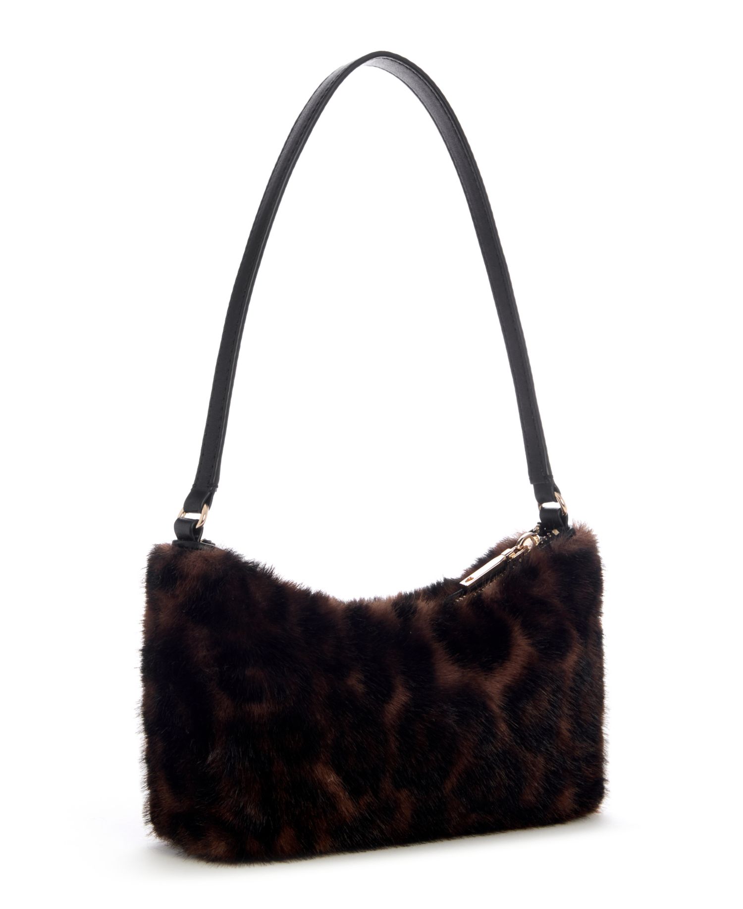 Shimmer Faux Fur Small Shoulder Handbag