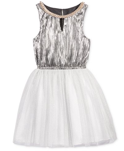 Nanette Lepore Embellished Metallic Special Occasion Dress, Big Girls (7-16)