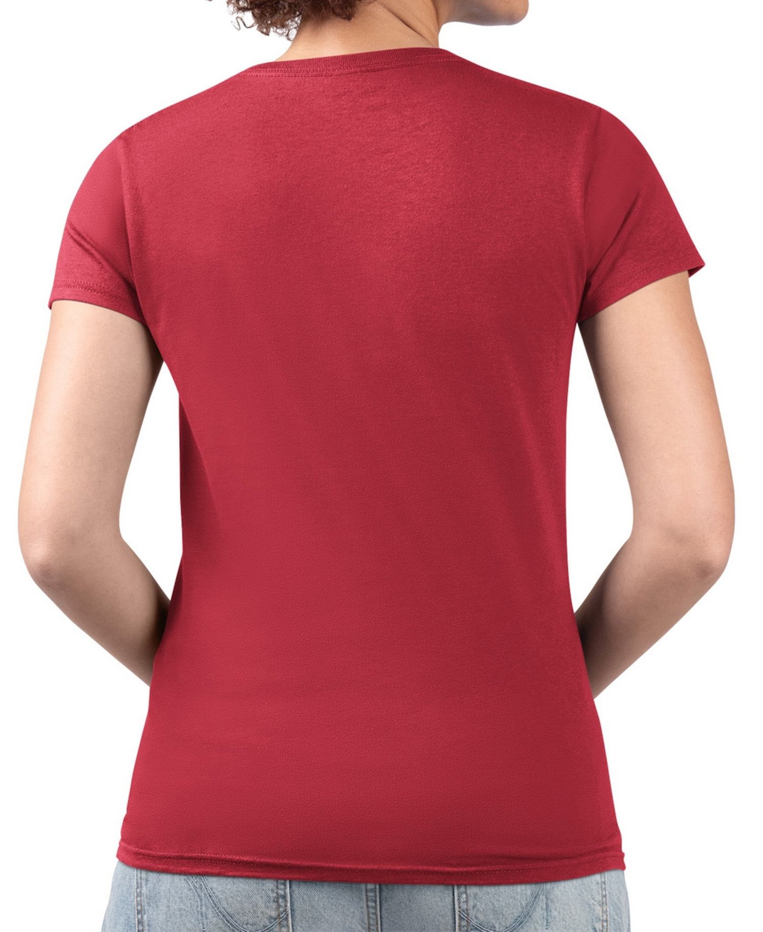 Women's Red Atlanta Braves Super-Slim Fit Lightweight Team Logo Graphic V-Neck T-Shirt