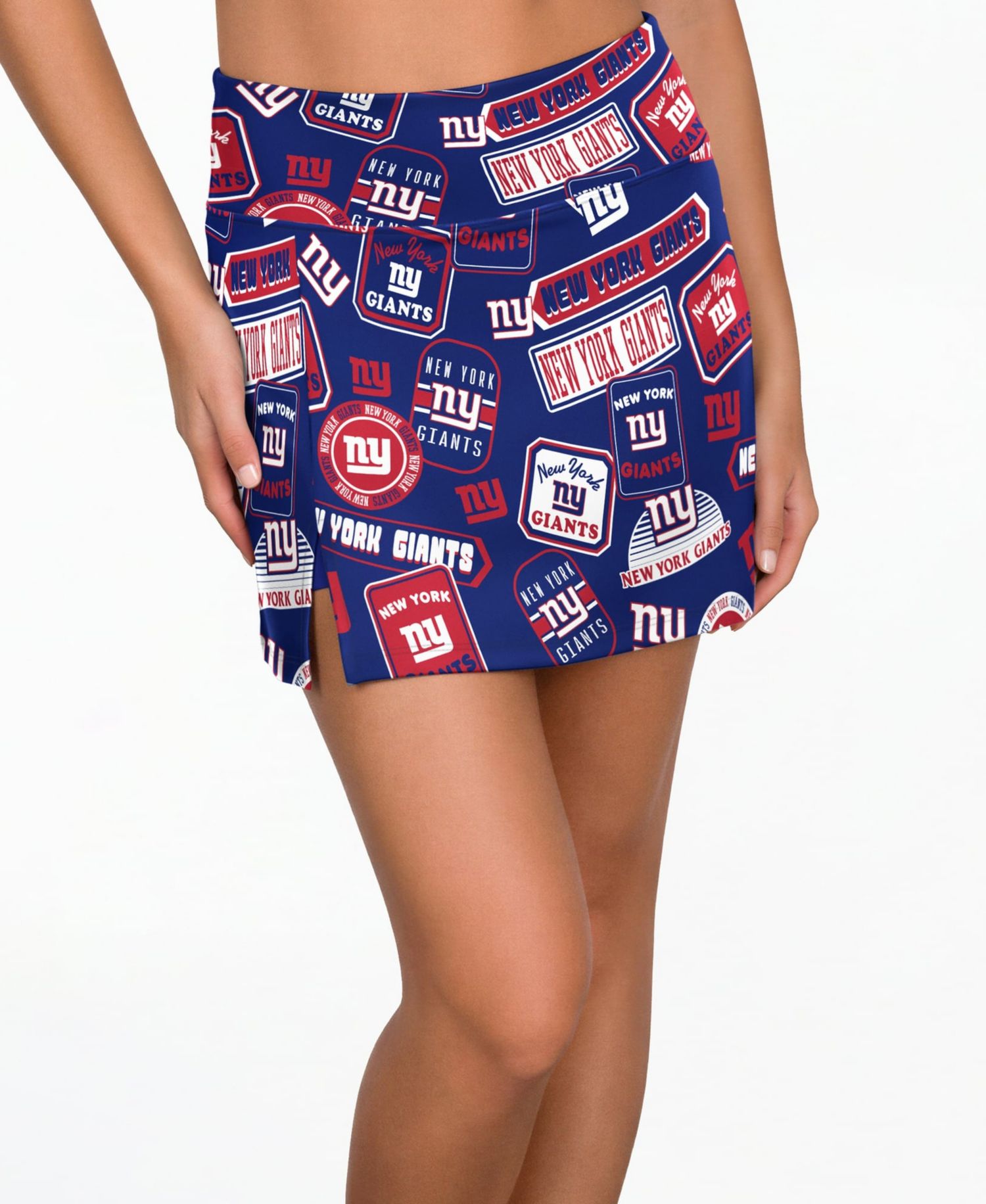 Women's Royal New York Giants Grady Allover Print Sleep Skort
