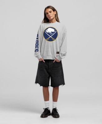 Women's Heather Gray Buffalo Sabres Core 3-Hit Oversized Sweatshirt