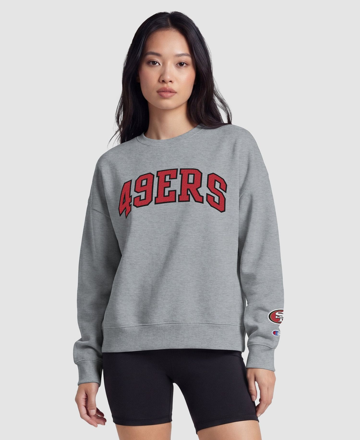 San Francisco 49ers Women's Contrast Lined Sweatshirt - Heather Gray