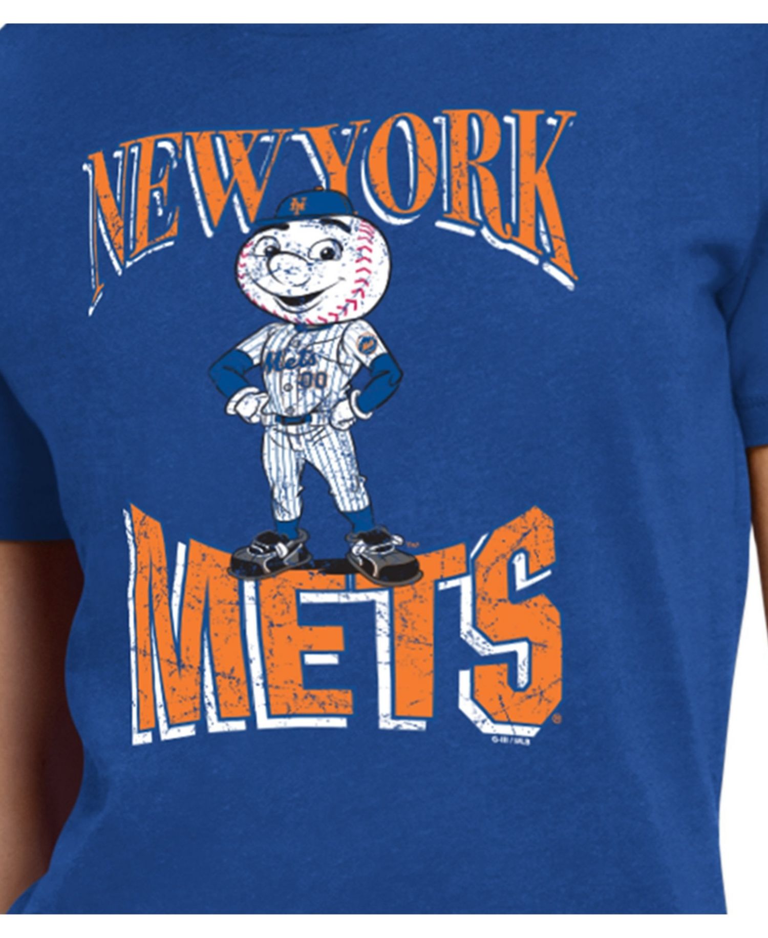 Women's Royal New York Mets Team Motif Mascot T-Shirt