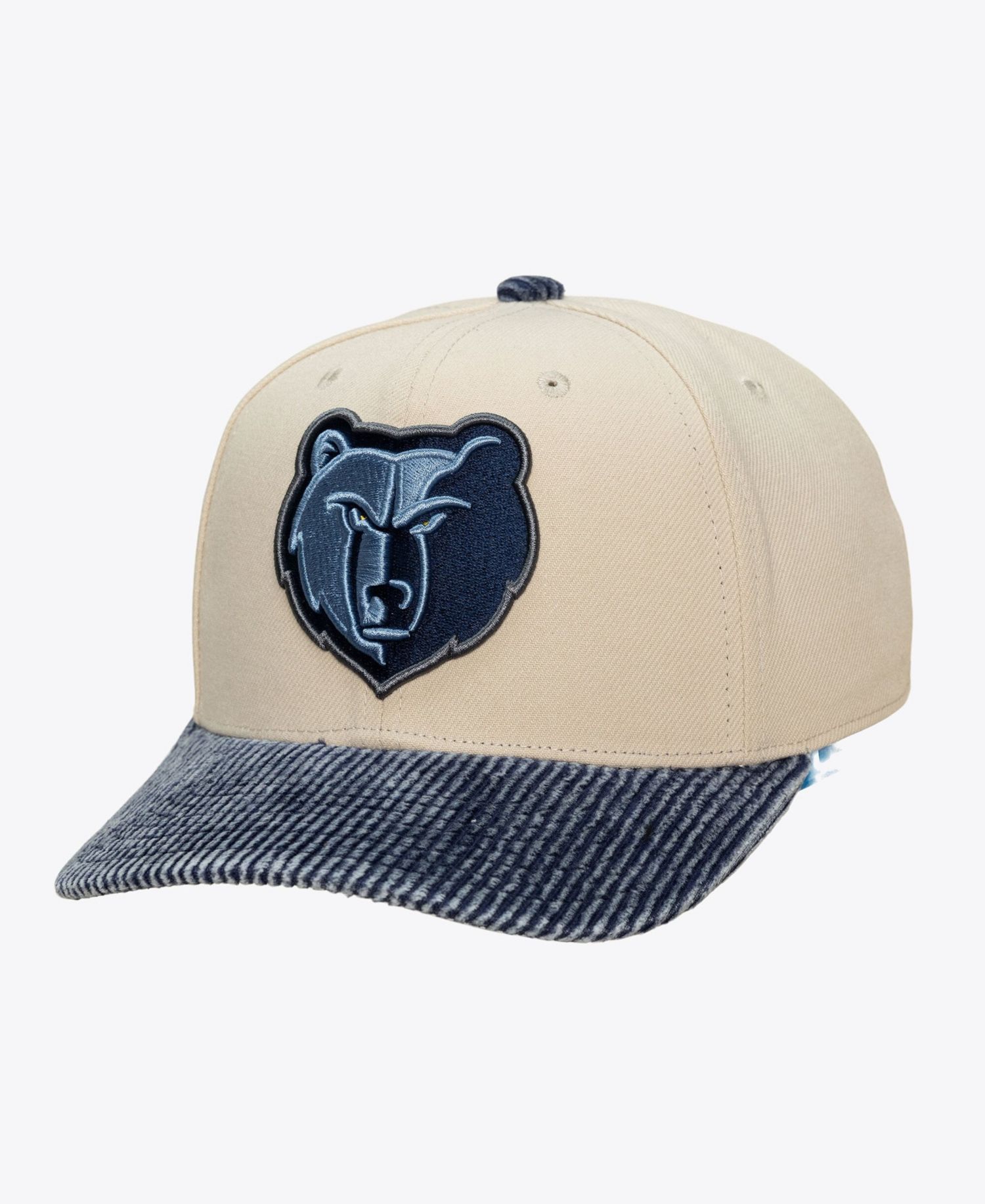 Men's Cream/Blue Memphis Grizzlies Washed Corduroy Pro Crown Snapback Hat