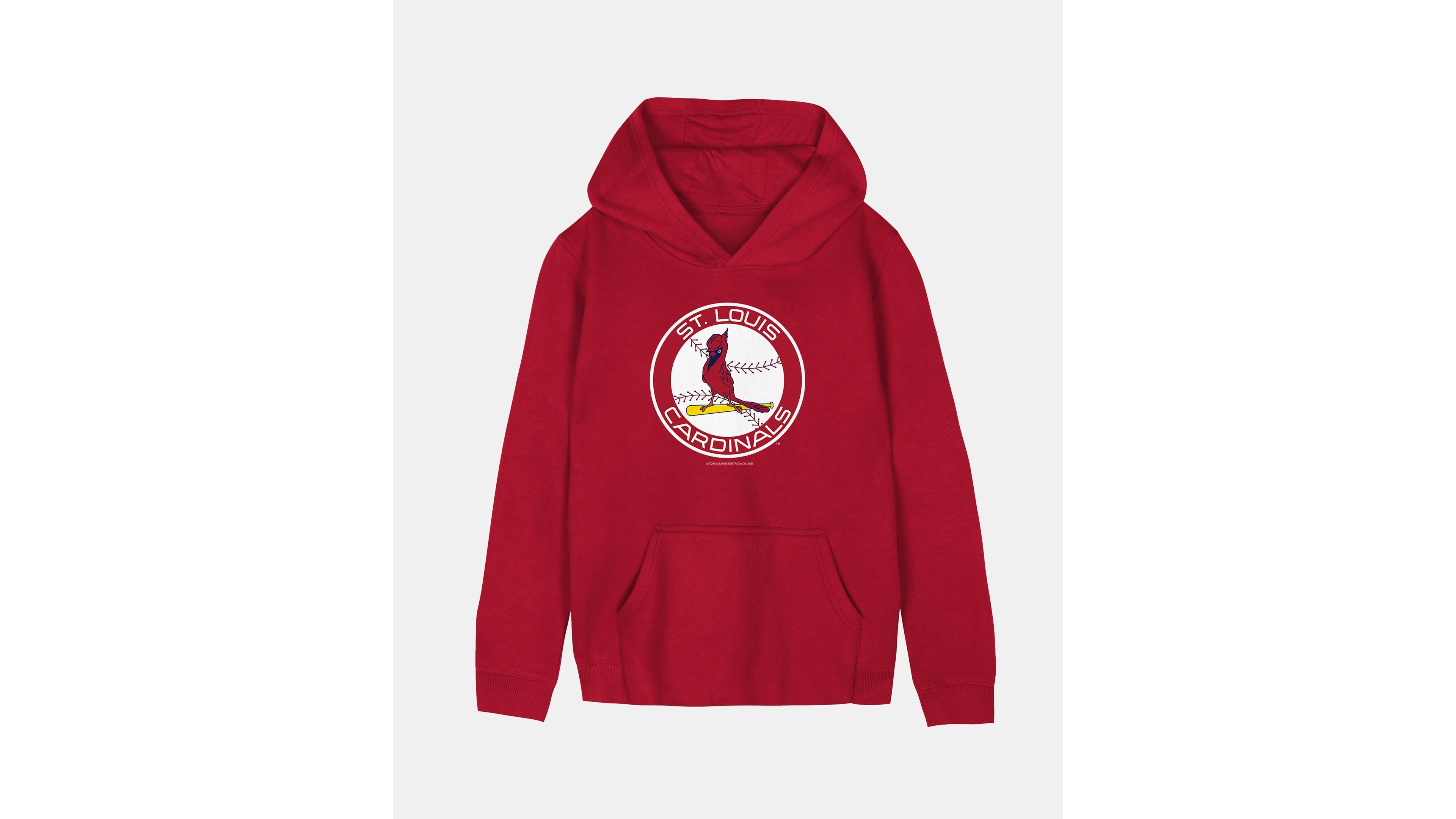 Mitchell & Ness Boys' and Girls' 2T-5T St. Louis Cardinals Throwback Retro Logo Front Pouch Pocket Hoodie