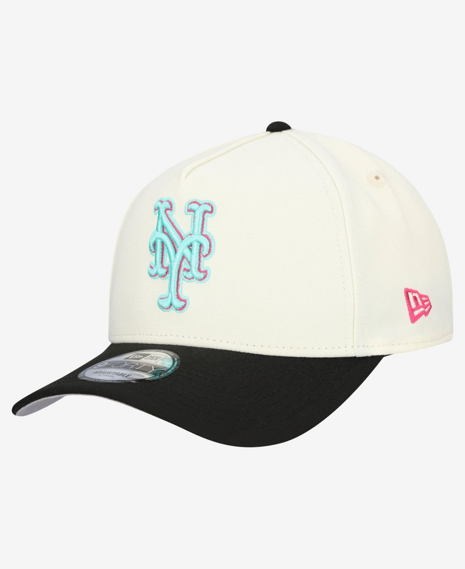 Men's Cream New York Mets Stadium Chrome 9FORTY A-Frame Adjustable Hat