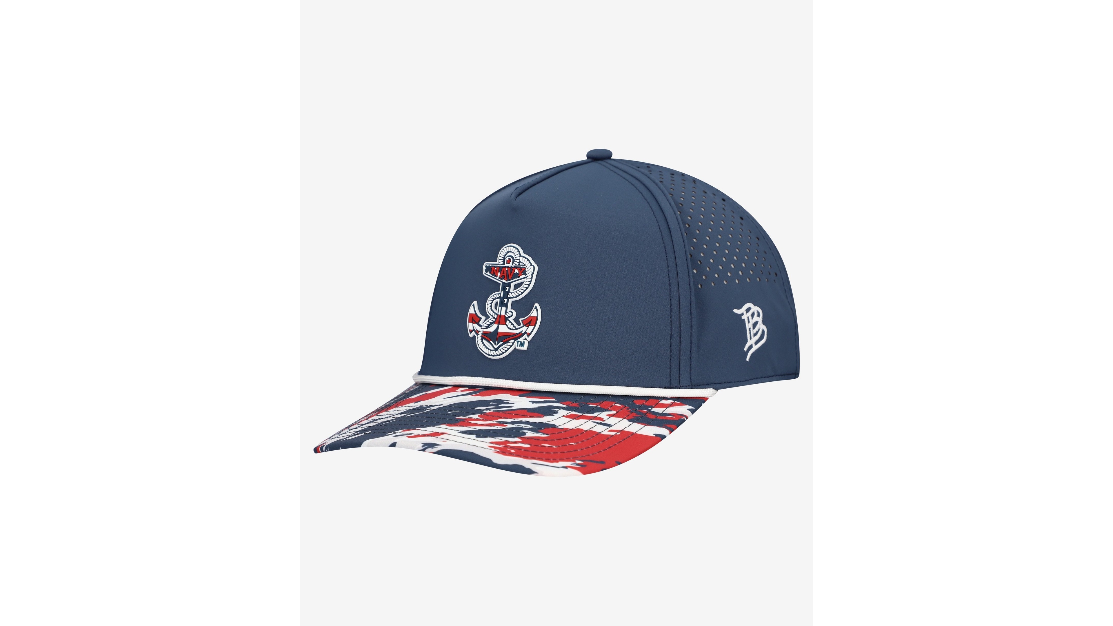 Branded Bills Navy Midshipmen Adjustable Rope Silicone Graphics Baseball Cap