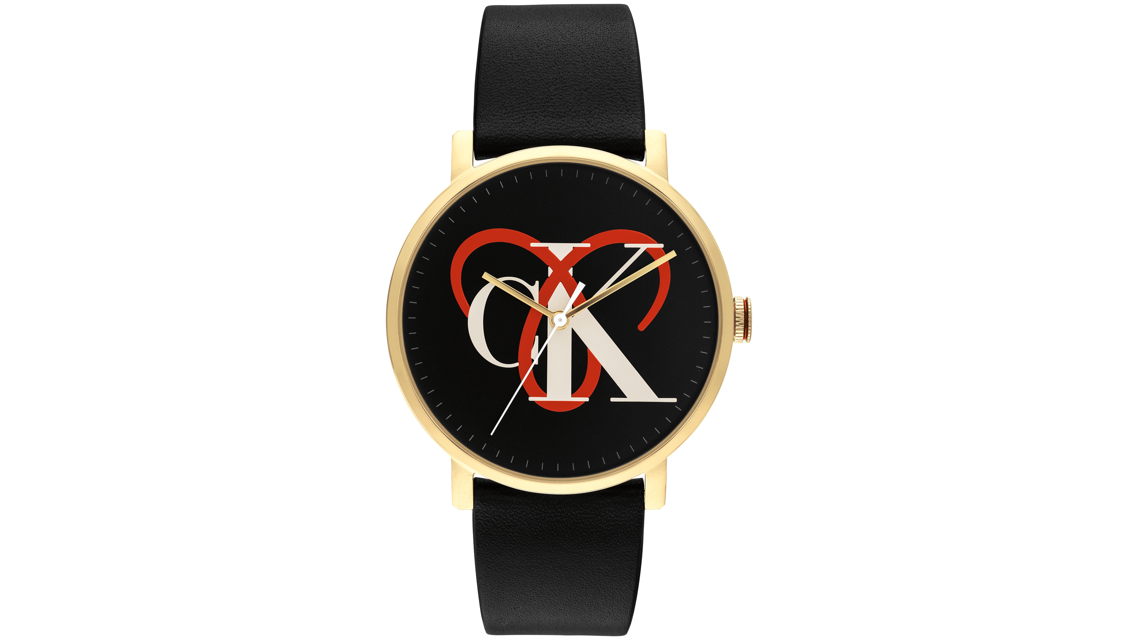 Calvin Klein Unisex Quartz High Noon Black Leather Watch 40mm