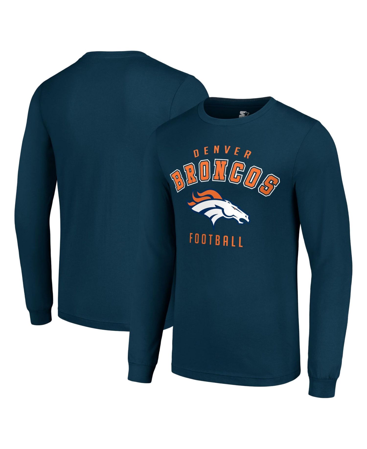 Men's Navy Denver Broncos Long Sleeve T-Shirt