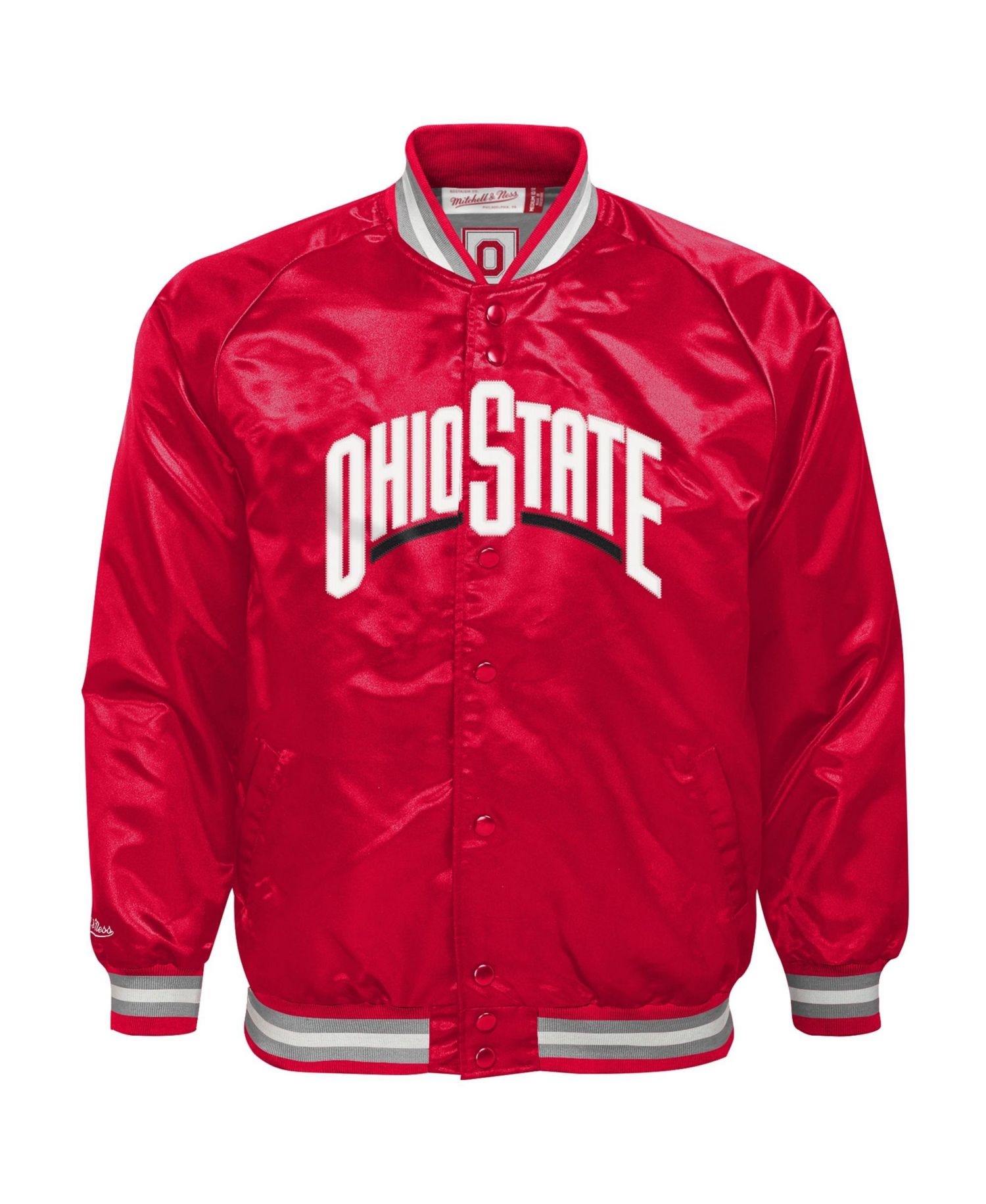 Big Boys and Girls Scarlet Ohio State Buckeyes Satin Full-Snap Raglan Jacket