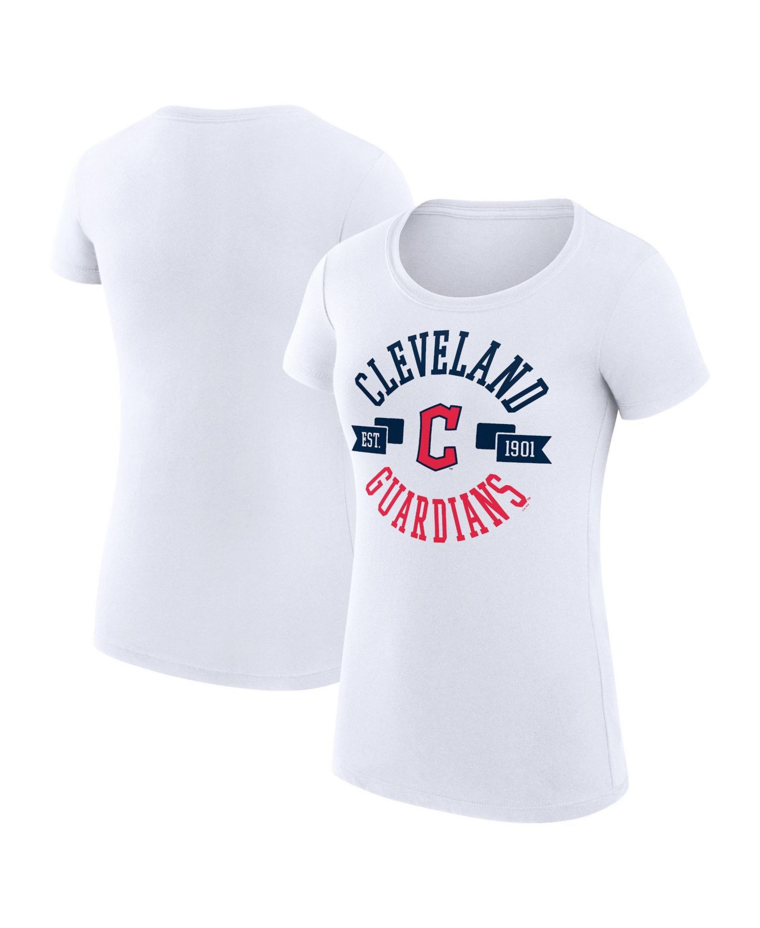 Women's White Cleveland Guardians Super-Slim Fit Lightweight City Graphic T-Shirt