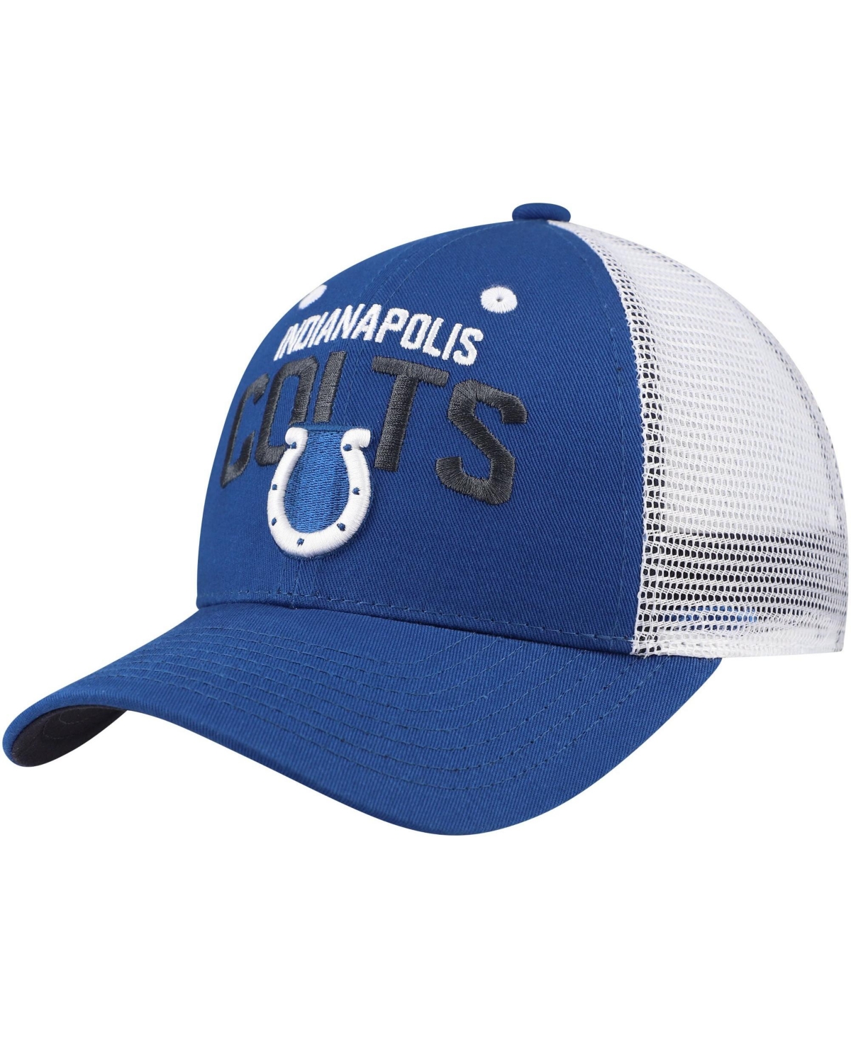 Outerstuff Kids' Big Boys And Girls Indianapolis Colts Core Lockup Trucker Mesh Adjustable Hat In Royal