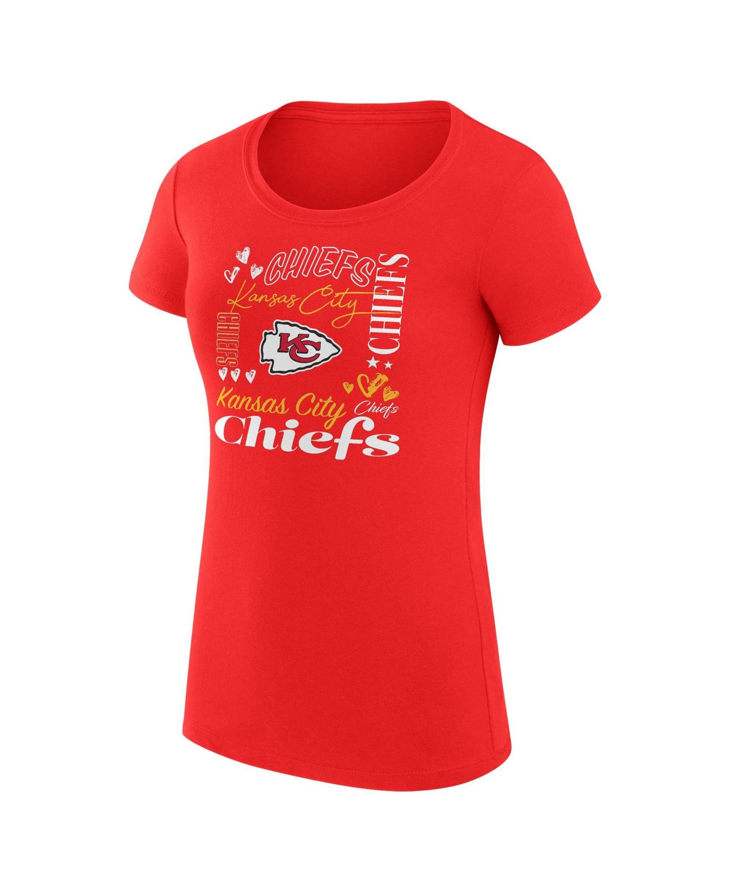 Женская футболка G-III 4Her by Carl Banks Red Kansas City Chiefs Super-Slim Fit Lightweight Collage Team — фото 2