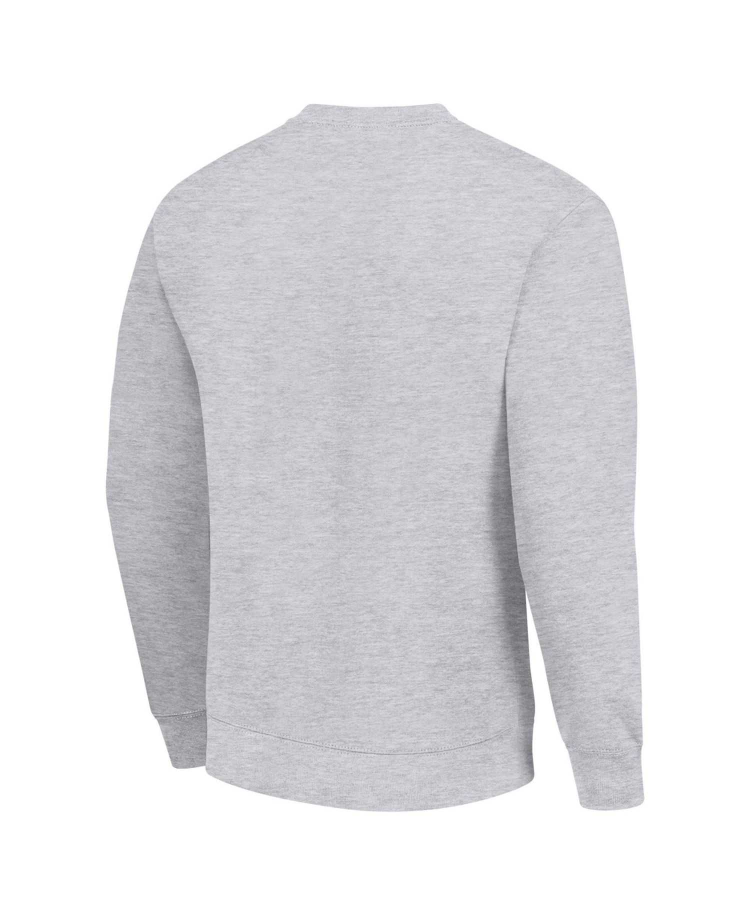 Men's Heather Gray New York Giants Half Ball Team Graphic Tri-Blend Fleece Pullover Sweatshirt