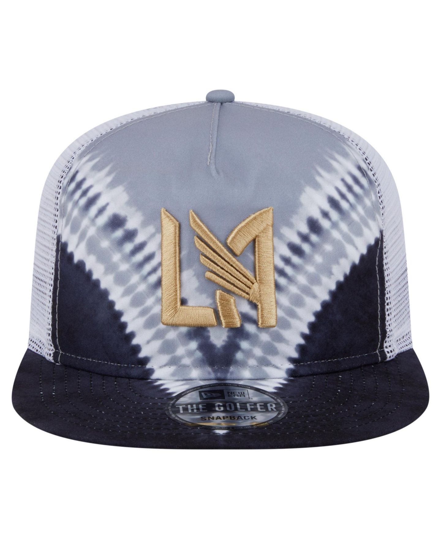 Мужской головной убор New Era Black/Gray Lafc Tie-Dye Adjustable Golfer Hat — фото 2