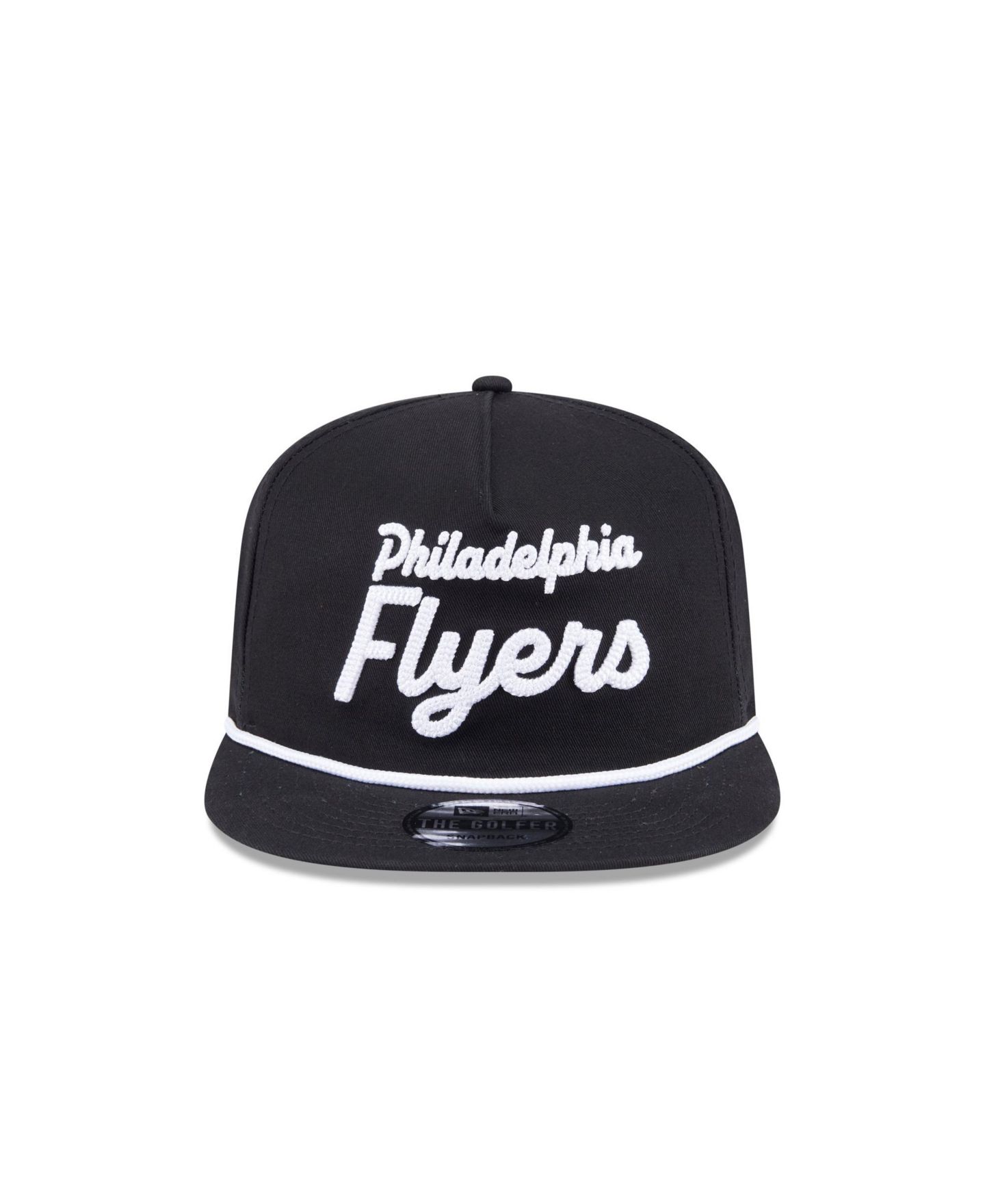 Мужская кепка New Era Black Philadelphia Flyers Team Text Golfer Adjustable Hat — фото 2
