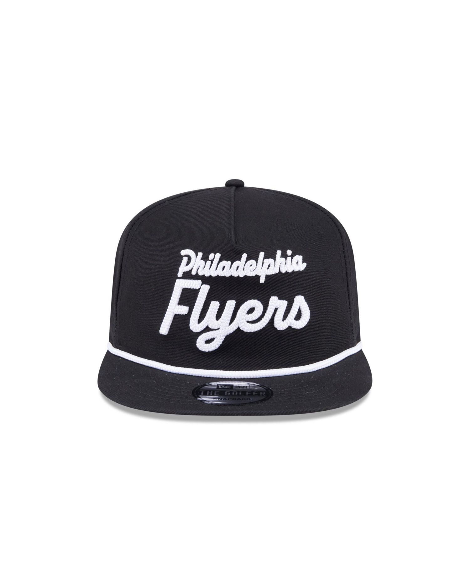 Men's Black Philadelphia Flyers Team Text Golfer Adjustable Hat