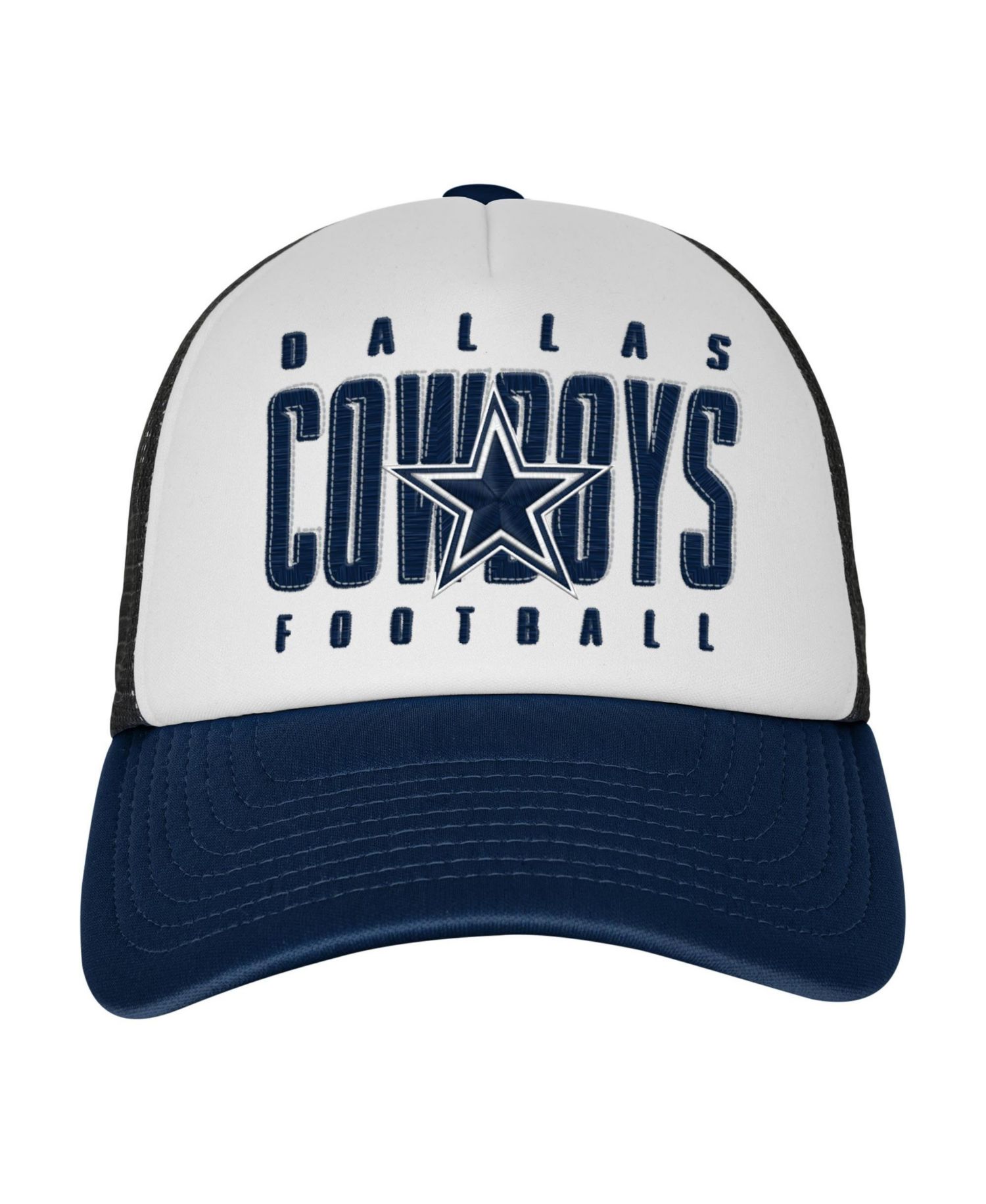Big Boys and Girls White Dallas Cowboys Essentials Trucker Adjustable Hat
