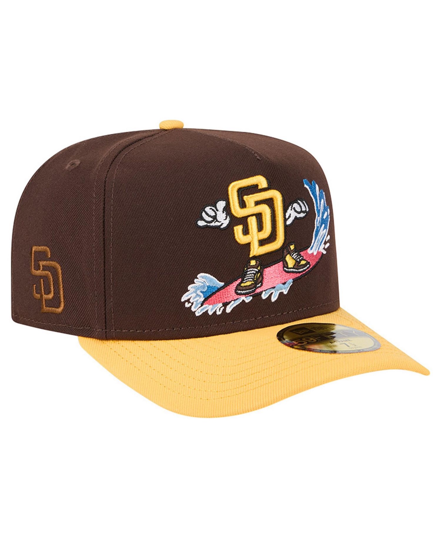Men's Dark Brown/Yellow San Diego Padres Cartoon A-Frame 59FIFTY Fitted Hat