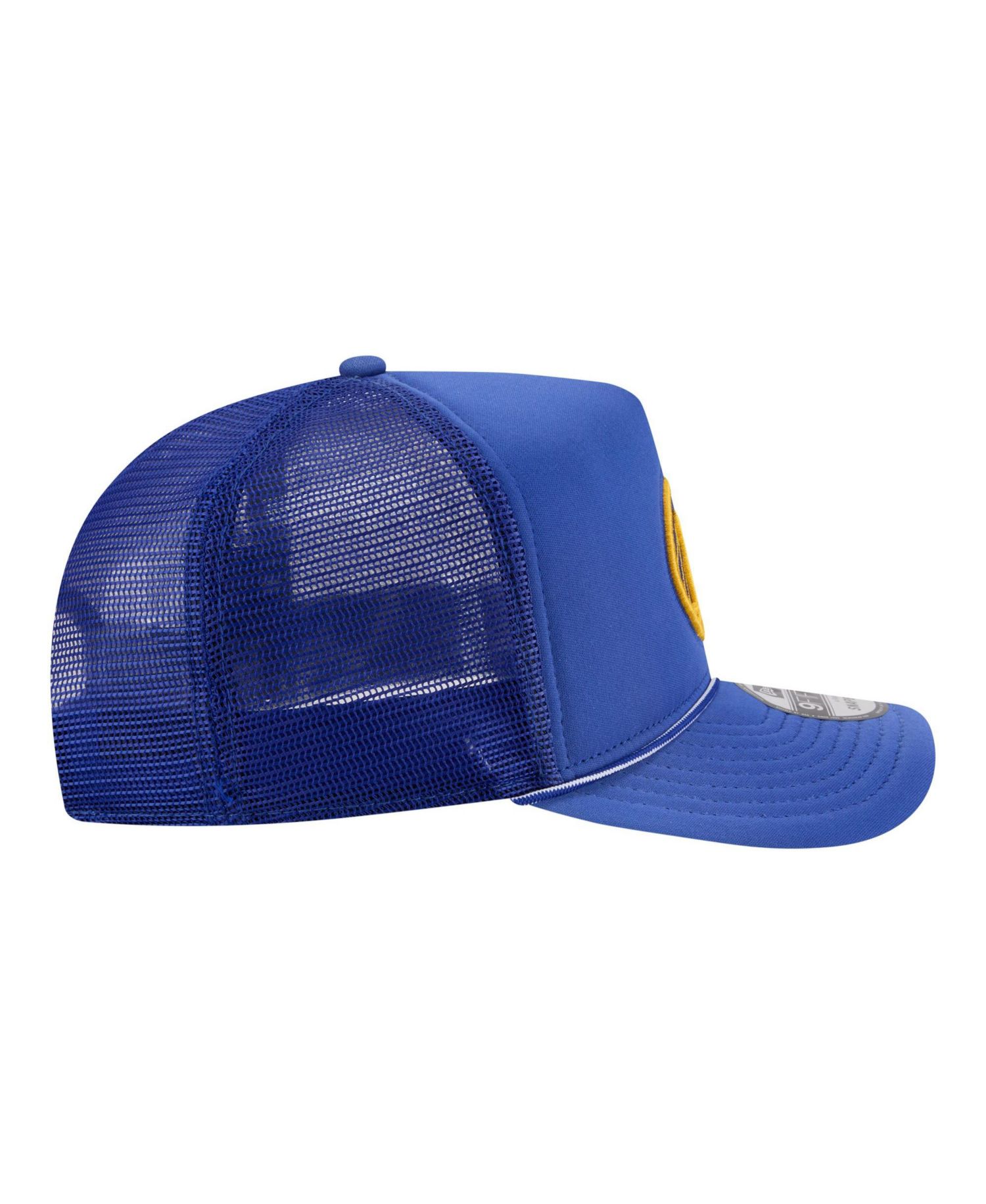 Men's Royal Golden State Warriors Faded Foam Front 9FIFTY A-Frame Adjustable Trucker Hat