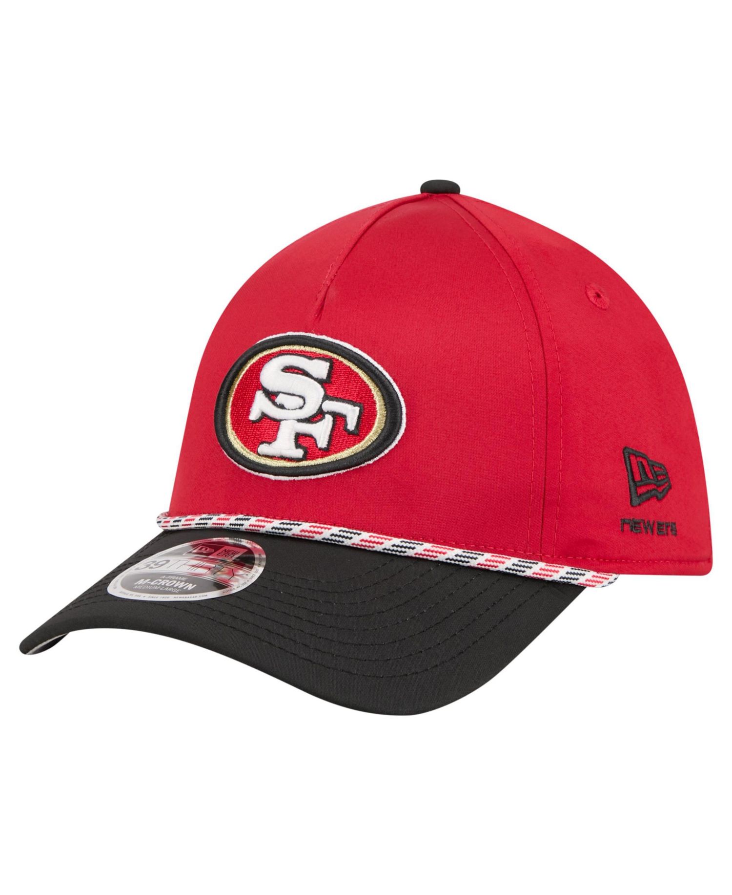 Men's Scarlet/Black San Francisco 49ers Rope M-Crown A-Frame 39THIRTY Flex Hat