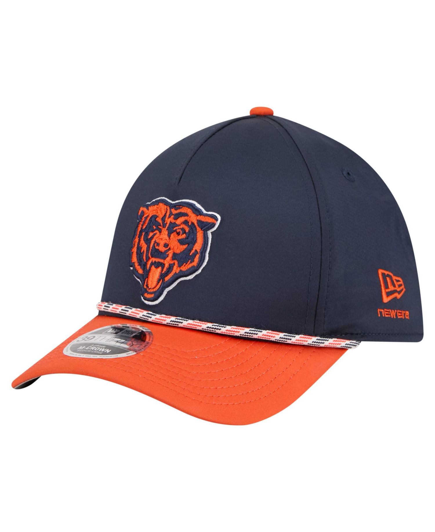 Men's Navy/Orange Chicago Bears Rope M-Crown A-Frame 39THIRTY Flex Hat