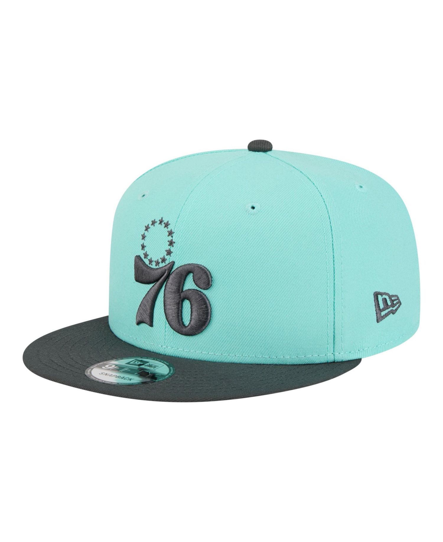 Men's Turquoise/Charcoal Philadelphia 76ers Color Pack Two-Tone 9FIFTY Snapback Hat