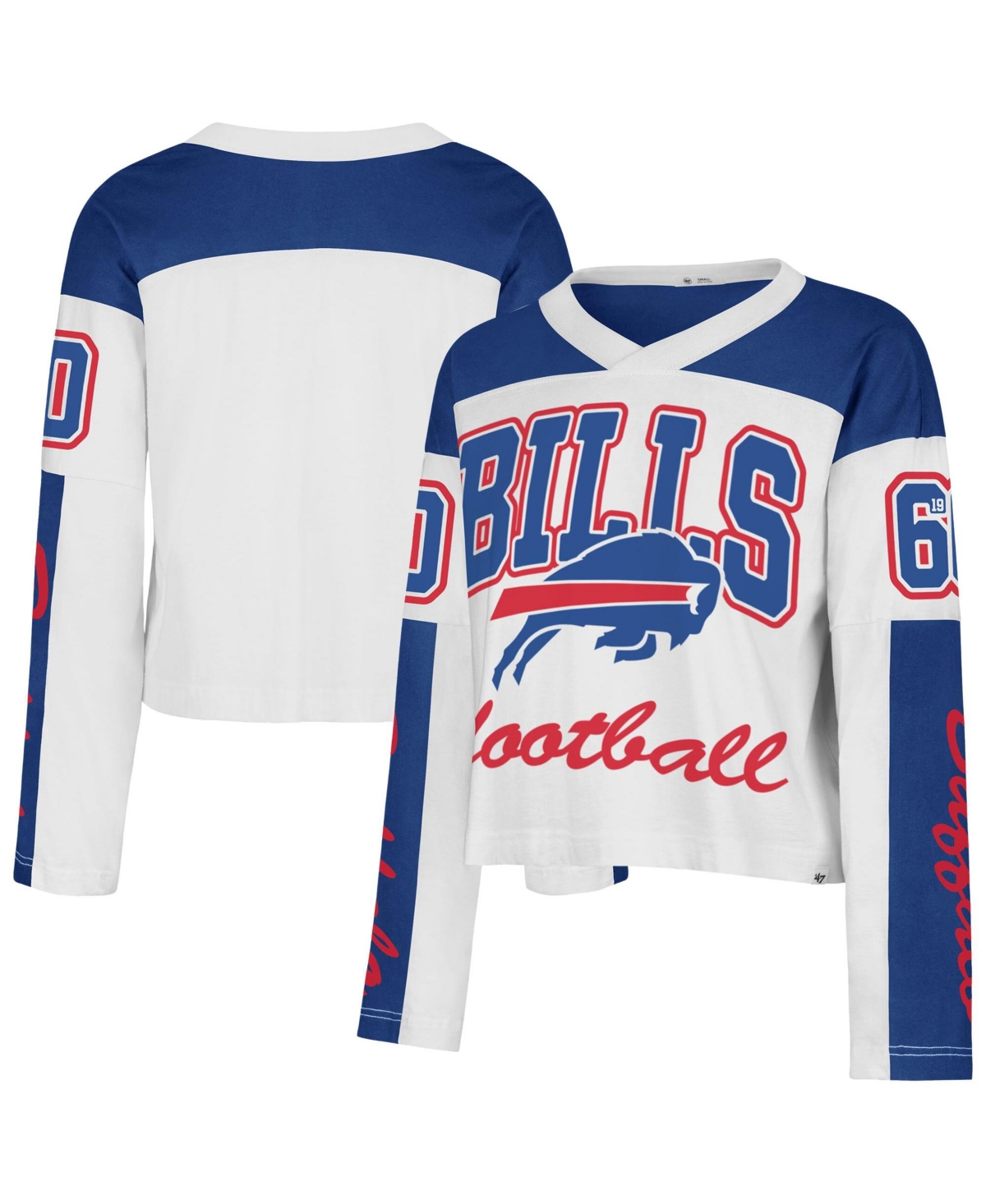 '47 Brand Women's Buffalo Bills Exclamation Metro V-Neck Long Sleeve T-Shirt