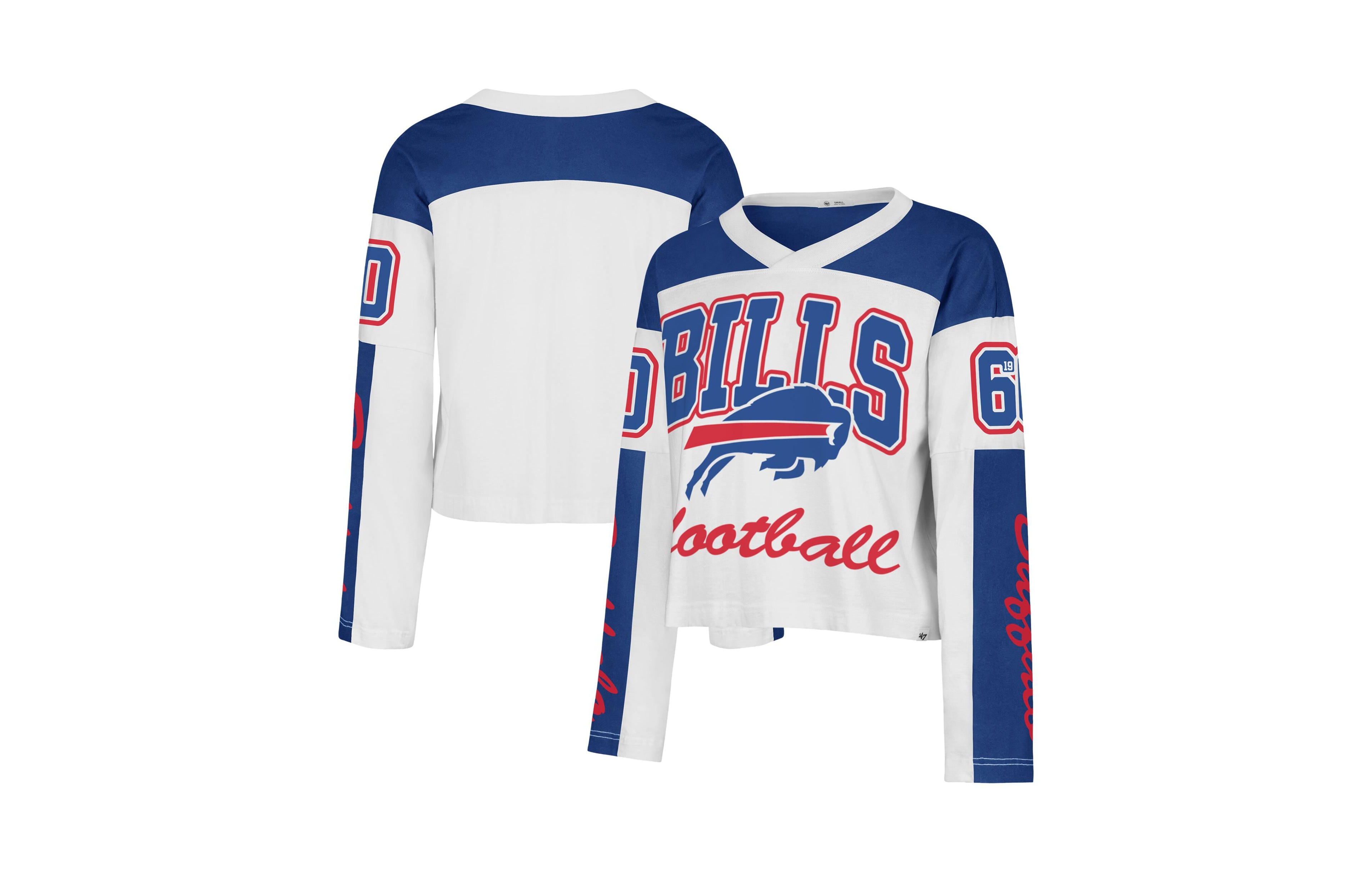 '47 Brand Women's Buffalo Bills Exclamation Metro V-Neck Long Sleeve T-Shirt