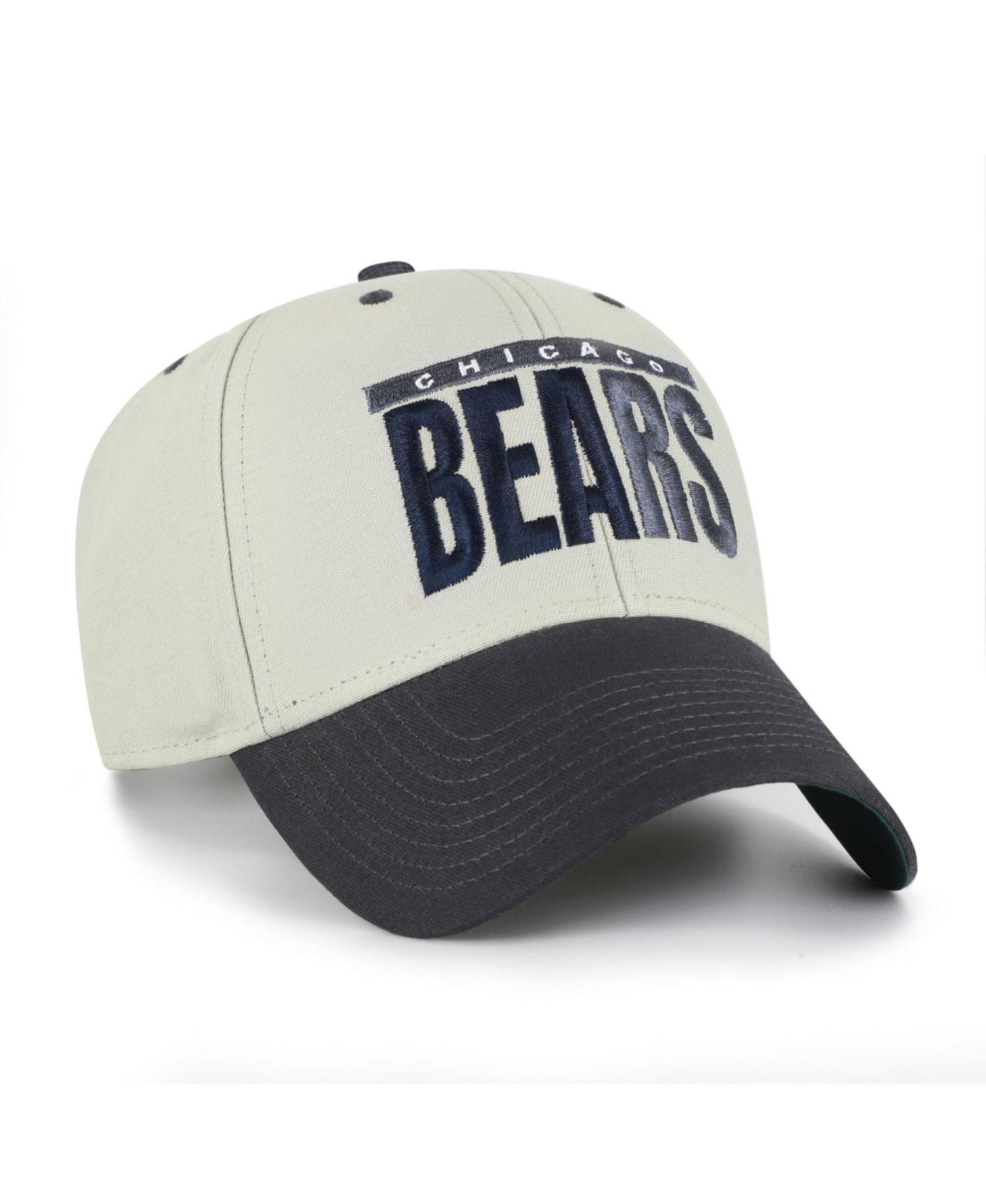 Men's '47 Gray/Black Chicago Bears Half Block Text MVP Adjustable Hat