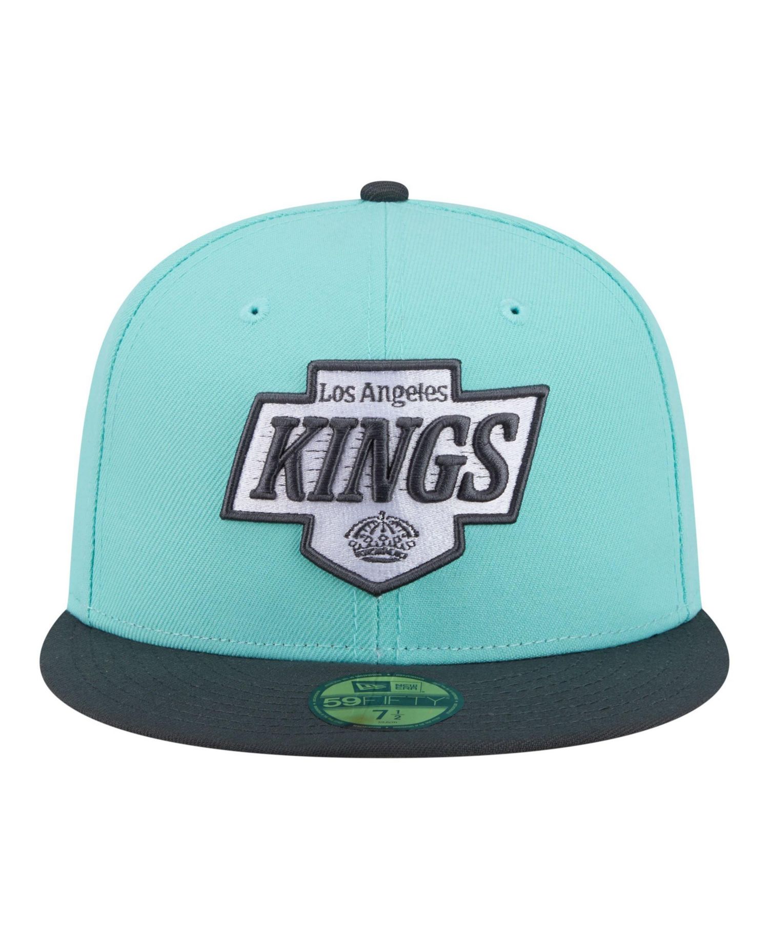 Men's Turquoise/Charcoal Los Angeles Kings Two-Tone Color Pack 59FIFTY Fitted Hat