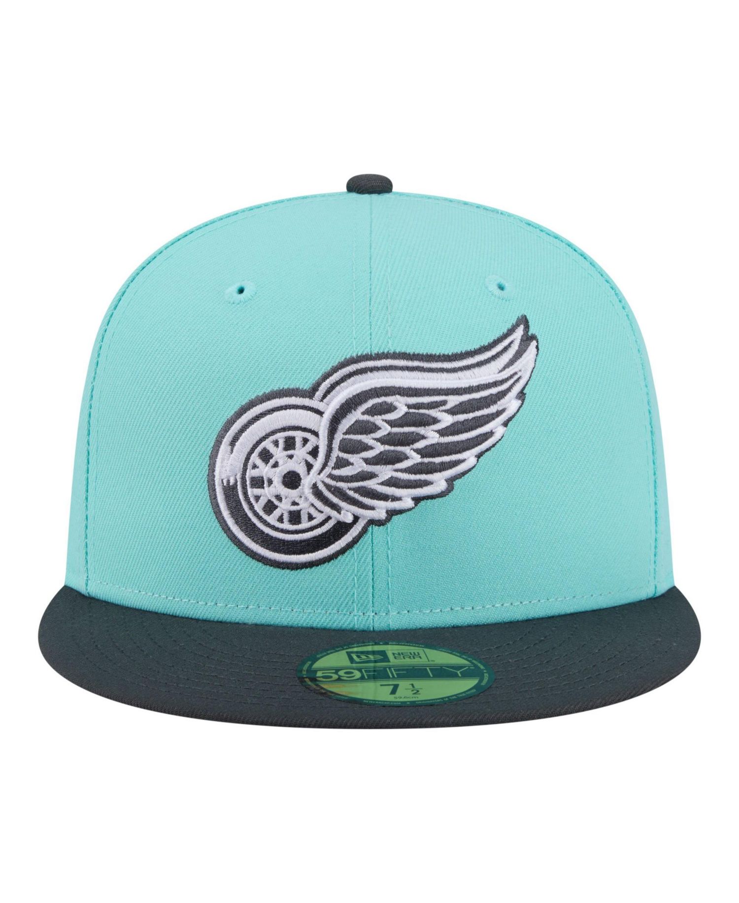 Men's Turquoise/Charcoal Detroit Red Wings Two-Tone Color Pack 59FIFTY Fitted Hat