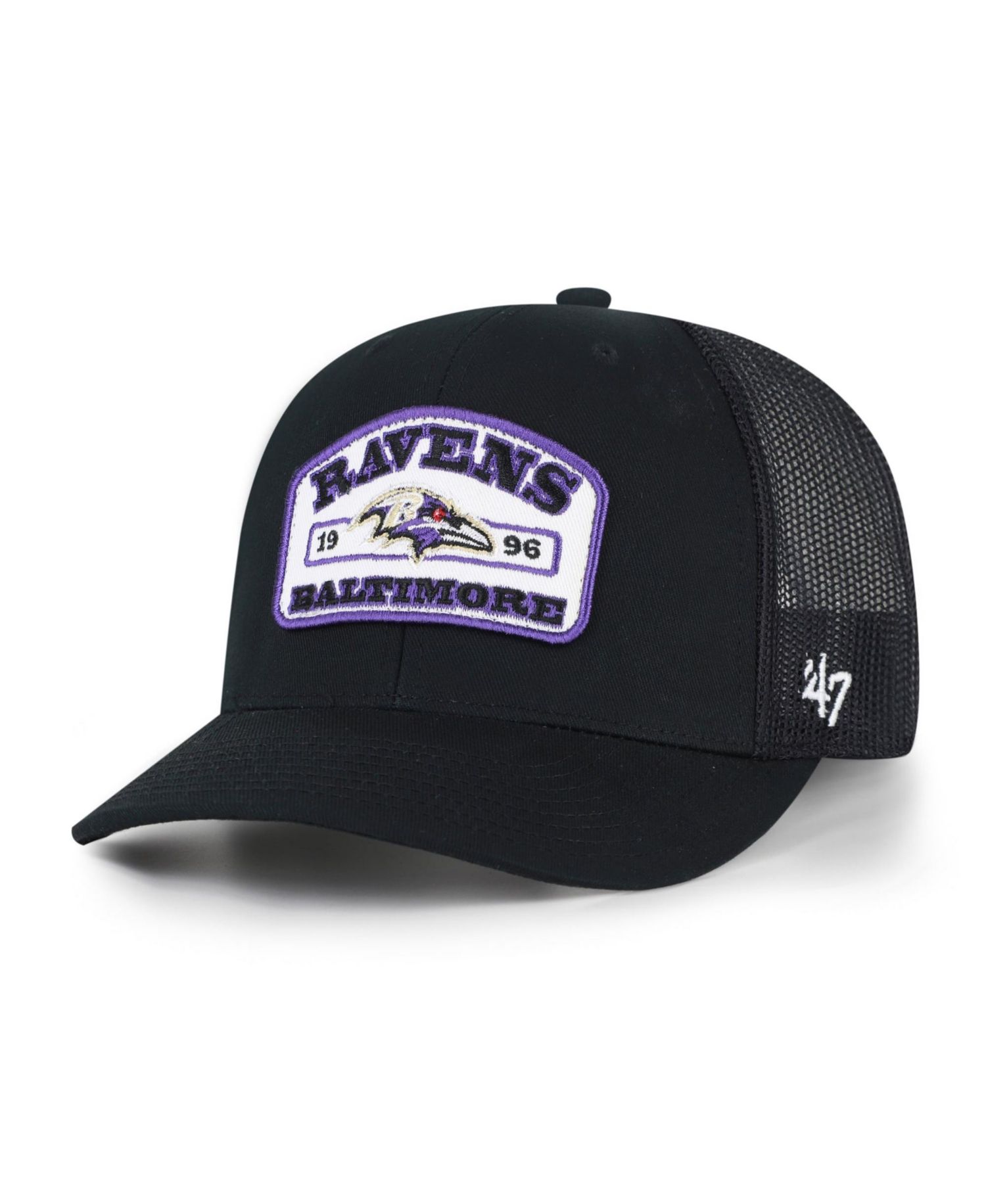 Men's '47 Black Baltimore Ravens Roadway Adjustable Trucker Hat