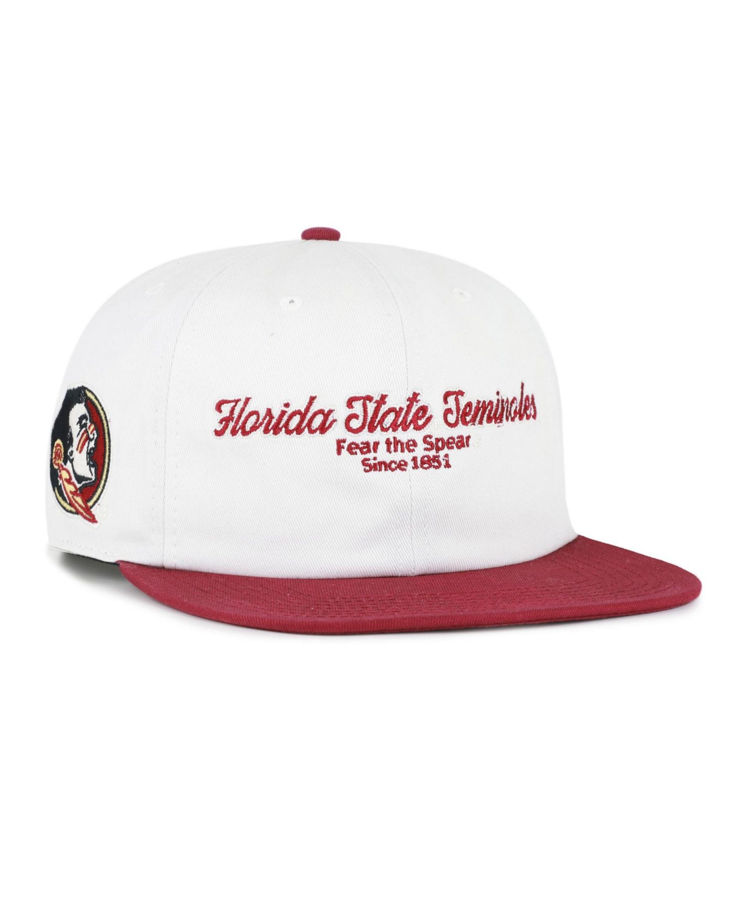 Men's '47 White/Garnet Florida State Seminoles Script Stack Relaxed Captain Adjustable Hat