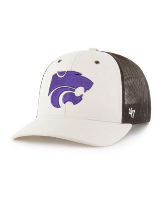 Men's Natural/Brown Kansas State Wildcats Undyed Trucker Adjustable Hat