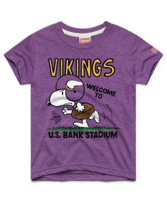 Big Boys and Girls Purple Minnesota Vikings x Peanuts Welcome to U.S. Bank Stadium Tri-Blend T-Shirt