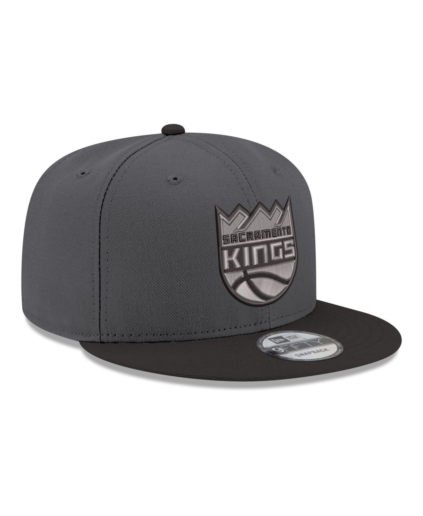 Мужская кепка New Era Gray/Black Sacramento Kings Logo 2-Tone 9FIFTY Snapback Hat — фото 3