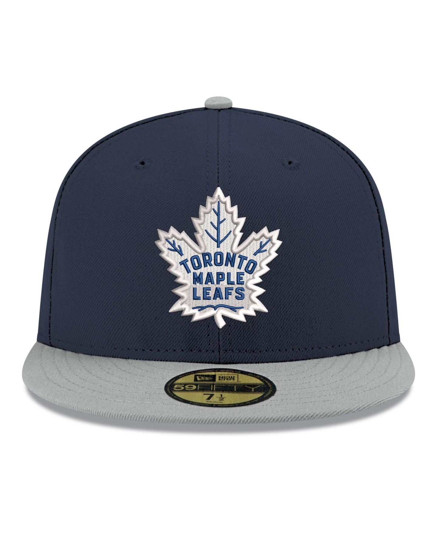 Мужская кепка New Era Navy Toronto Maple Leafs Core Logo Two-Tone 59FIFTY Fitted Hat — фото 2